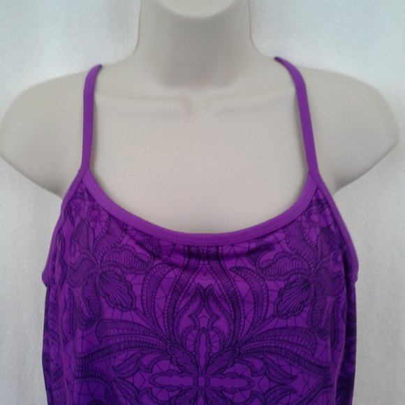 Athleta womens top L Workout tank Purple pink ombr - Picture 7 of 8
